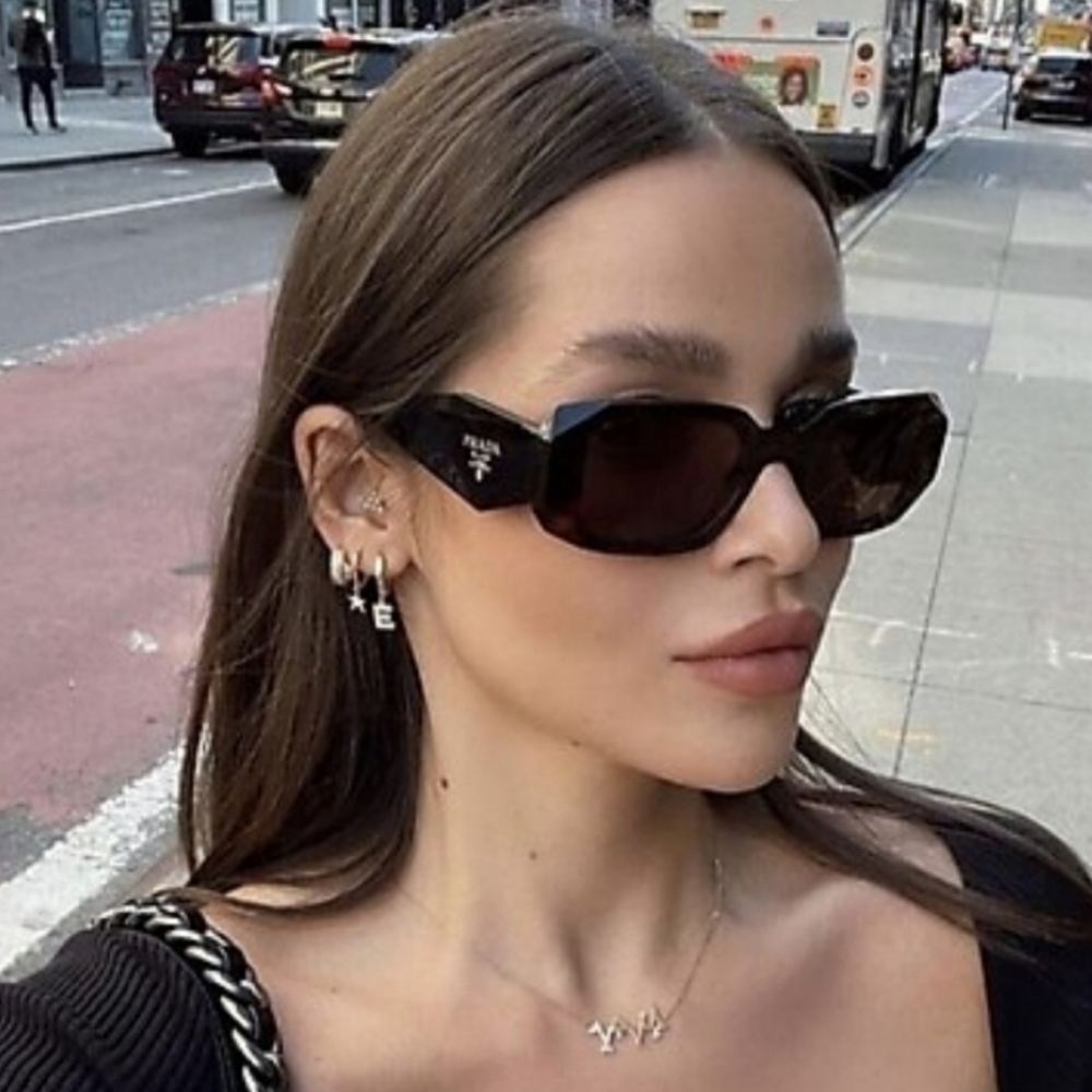 Prada Runway Rectangular Sunglasses in Black - Picture 13 of 13